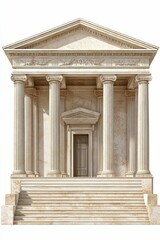Obraz premium An ancient temple with columns and a door.