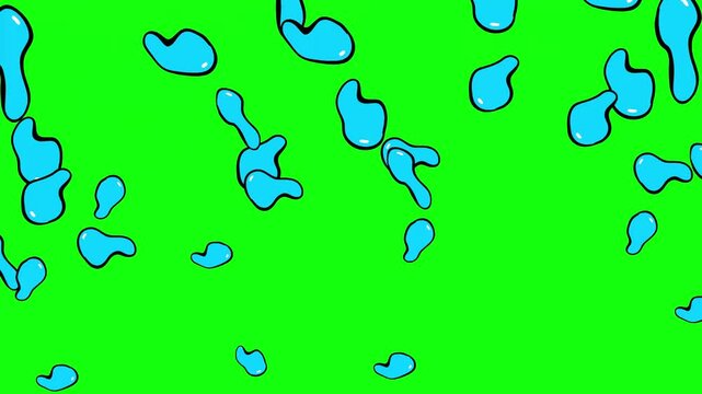 blue blobs on green screen video. chroma key