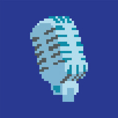 Fototapeta premium microphone pixel art, vector illustration on isolated background.