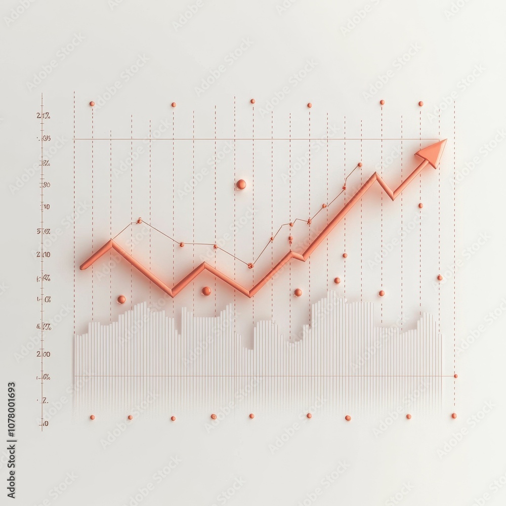 Poster white background with a 3d line graph.