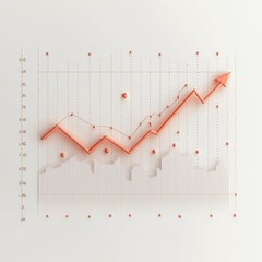 Fototapeta premium White background with a 3D line graph.