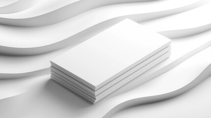 Minimalist Branding Mockup with 3D Shadow Play on Elegant Backdrop