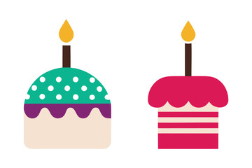 delicious fresh birthday cake vector illustration with white background