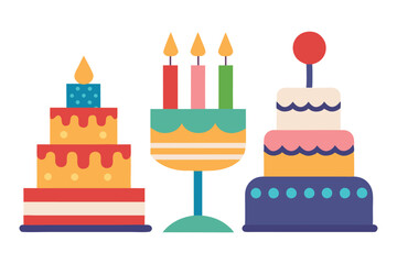 delicious fresh birthday cake vector illustration with white background
