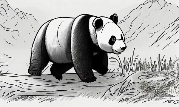 panda in the forest