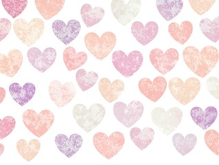 A background filled with pastel-colored hearts