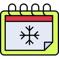 calendar, date, snow, snowflake, winter Icon