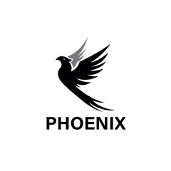 Fototapeta premium flying phoenix design animal logo vector