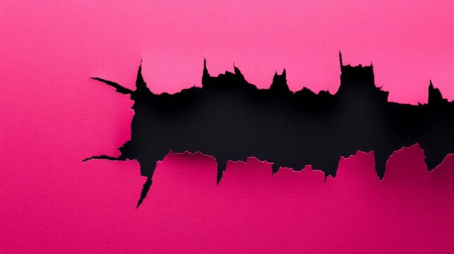 Torn pink paper with jagged edges revealing