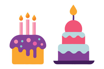 Happy birthday delicious cake vector illustration on a white background