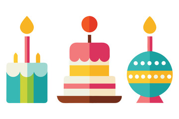 Happy birthday delicious cake vector illustration on a white background