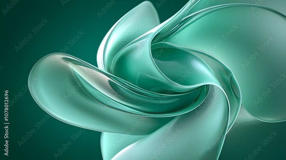 Poster elegant fluid motion - intricate swirling shapes on dark teal background captivating gentle curves a
