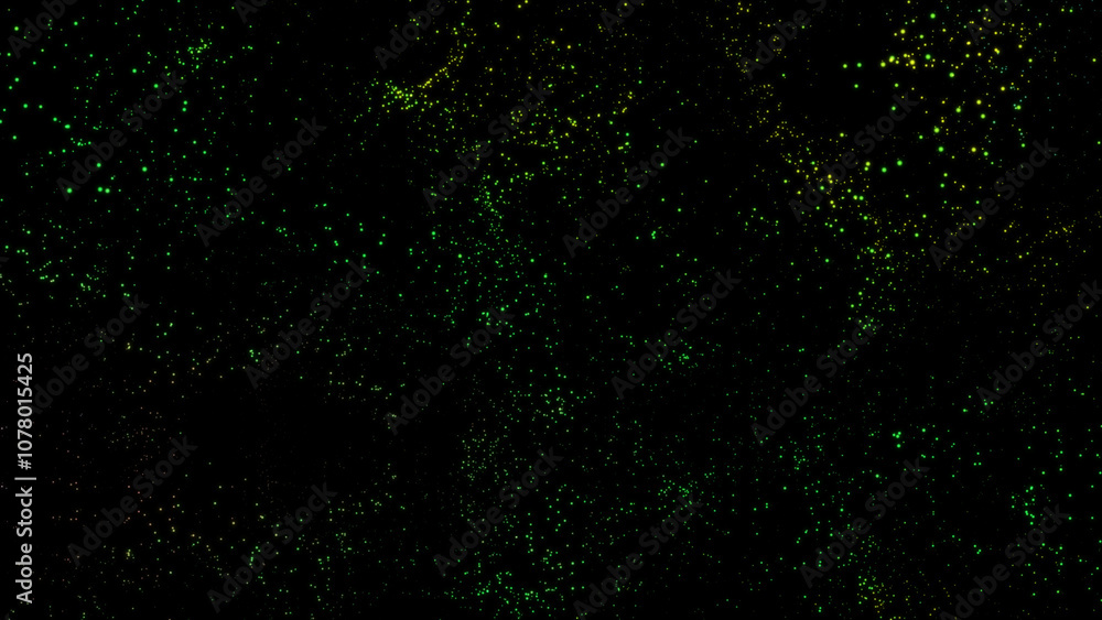 Poster abstract motion graphics background. green christmas abstract particles dot sparkles. abstract float