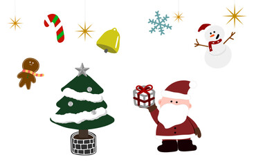 かわいいクリスマスのイラスト素材セット