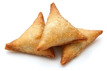 Fototapeta premium Samosas filled with curried vegetable or meat mixtures
