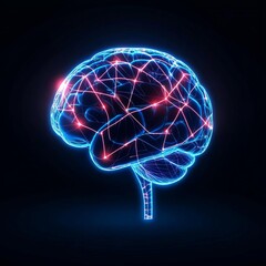 Diverse neural connectivity, holographic glow, advanced tech design