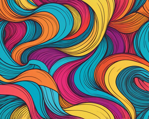 Obraz premium Multicolored Hair Waves, Hair Coloring