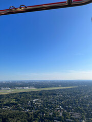 Aerial View of Cityscape With Expansive Blue Sky
