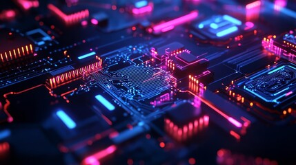 Obraz premium Diverse tech glow, interconnected holographic network, cyber flow