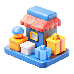 Fototapeta premium reselling and market 3d cartoon style illustration
