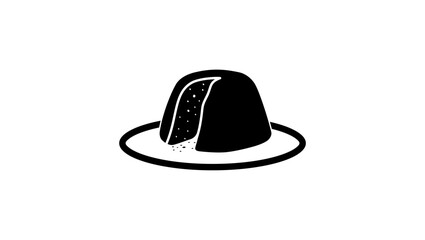 Christmas Pudding, black isolated silhouette