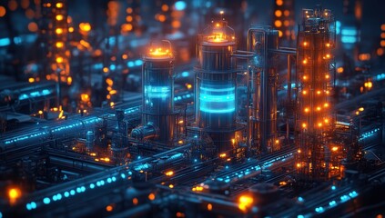 Obraz premium Futuristic Industrial Complex