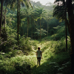 person in the forest