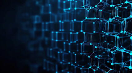 Digital background featuring interconnected blue lines and nodes, creating futuristic network design. Ideal for technology and data visualization themes