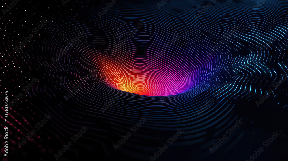 Poster vibrant digital background featuring colorful waves and lines, creating mesmerizing visual effect. i