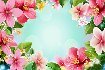 Fototapeta premium frame with flowers