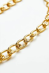 Golden chain on white background.