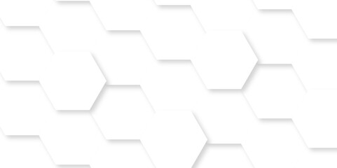 Abstract technology geometric white hexagons. vector square hexagon polygonal pattern background. seamless bright white abstract honeycomb web background.	