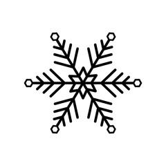 Snowflake icon isolated on white background. Snow and winter icon. Snowflake decorative element for Christmas. Vector illustration.