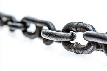 Fototapeta premium Closeup of rusty metal chain links.