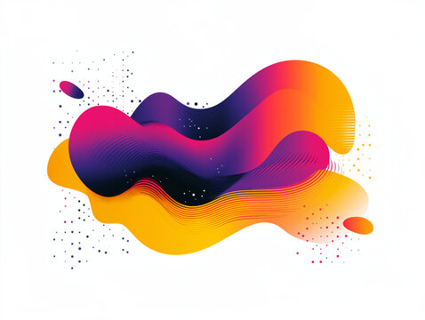 an abstract digital shape with vibrant colors and flowing curves symbolizing modern design and creativity