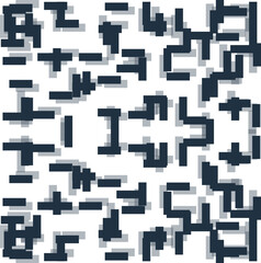 Long rectangles with shadows form an ornament or a disassembled puzzle.