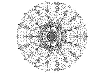 Mandala line art,beautiful geometric pattern,design modern.