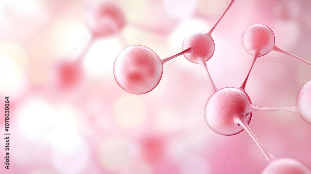 Poster intricate microscopic view of probiotic bacteria in fluid medium - high-definition close-up with sof