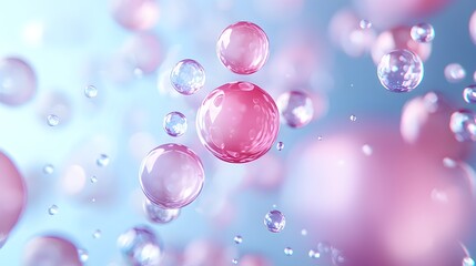 Intricate Macro View of Glowing Probiotic Bacteria in Nutrient-Rich Medium - Smooth Textures and Pastel Background with High-Definition Clarity