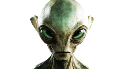  Alien isolated on white background. 