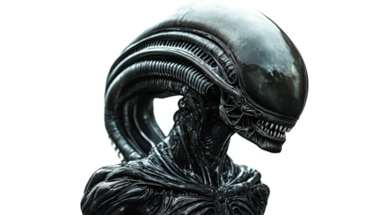  Alien isolated on white background. 