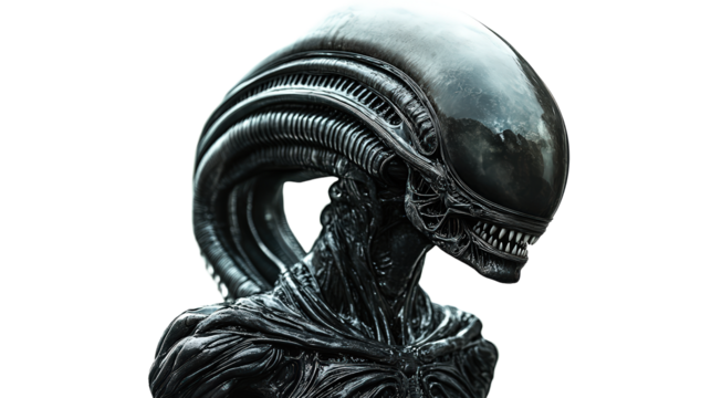  Alien isolated on white background. 