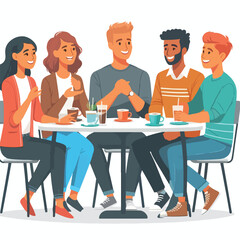 friends enjoying quality time vector