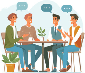 friends enjoying quality time vector