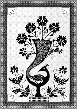 Indian Art Bidari, Decorative Peacock 