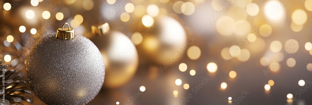Poster ethereal festive bokeh orbs on minimal background