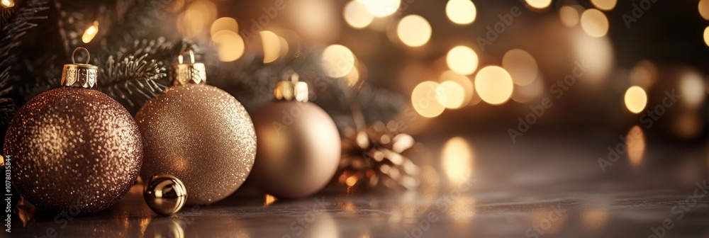 Poster Elegant Festive Bokeh Orbs on Minimal Smooth Background
