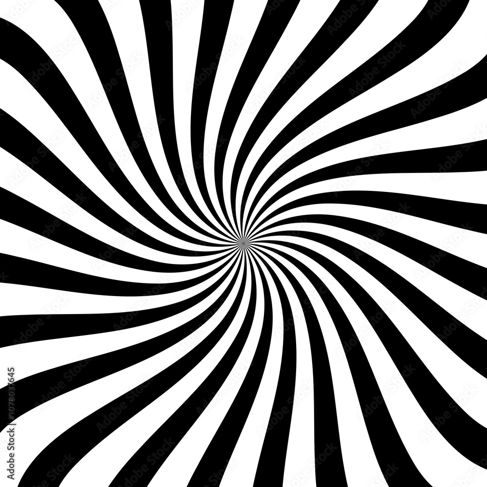 Poster psychedelic hypnotic spiral pattern with swirl hypnosis illusion, vector background. hypnotic spiral