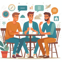 friends enjoying quality time vector