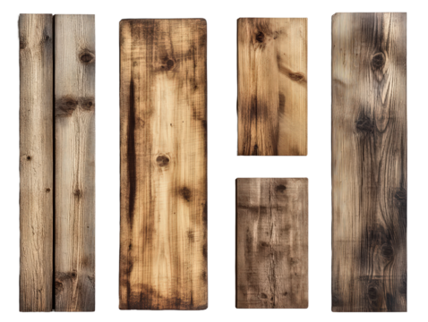  Collection of 2x4 wood boards isolated on transparent background.